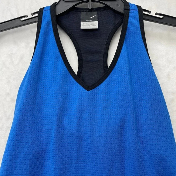 Nike Tank Top Women's Sz M Royal Blue Activewear V Neck DriFit Sleeveless Jersey - Picture 6 of 11
